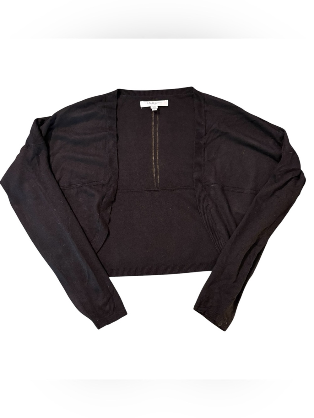 LK Bennett London Black Cropped Bolero Shrug Cardigan